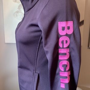 Bench Logo purple fleece lined jacket high collar zip up